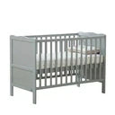 mcc direct Wooden Cot and Toddler Bed, Premier Aloe Vera Water Repellent Mattress, Grey - Orlando by MCC Direct
