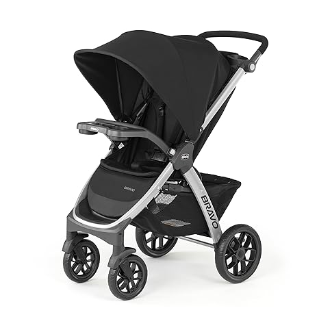 Chicco Bravo Quick-Fold Stroller - Stylish Black for Easy Travel