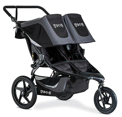 BOB Gear Revolution Flex 3.0 Duallie Jogging Stroller - Graphite Black | All-Terrain Comfort for Two