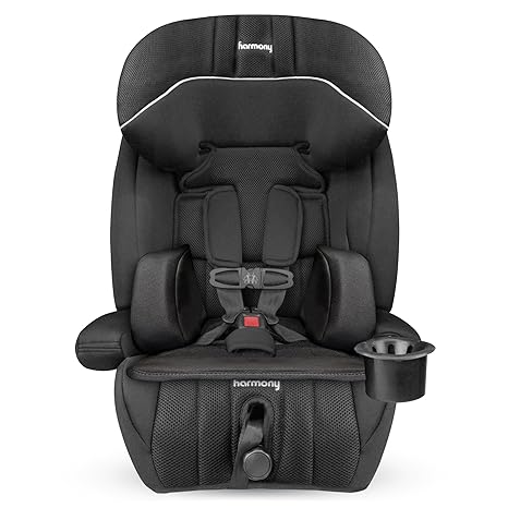 Harmony Defender 360 MAX: 3-in-1 SIP Harness Booster Car Seat for Ages 1-10 - Black