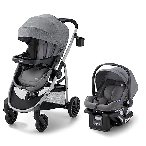 Graco Modes Pramette Travel System: 3-in-1 Modular Infant Car Seat & Stroller Combo (Ellington)