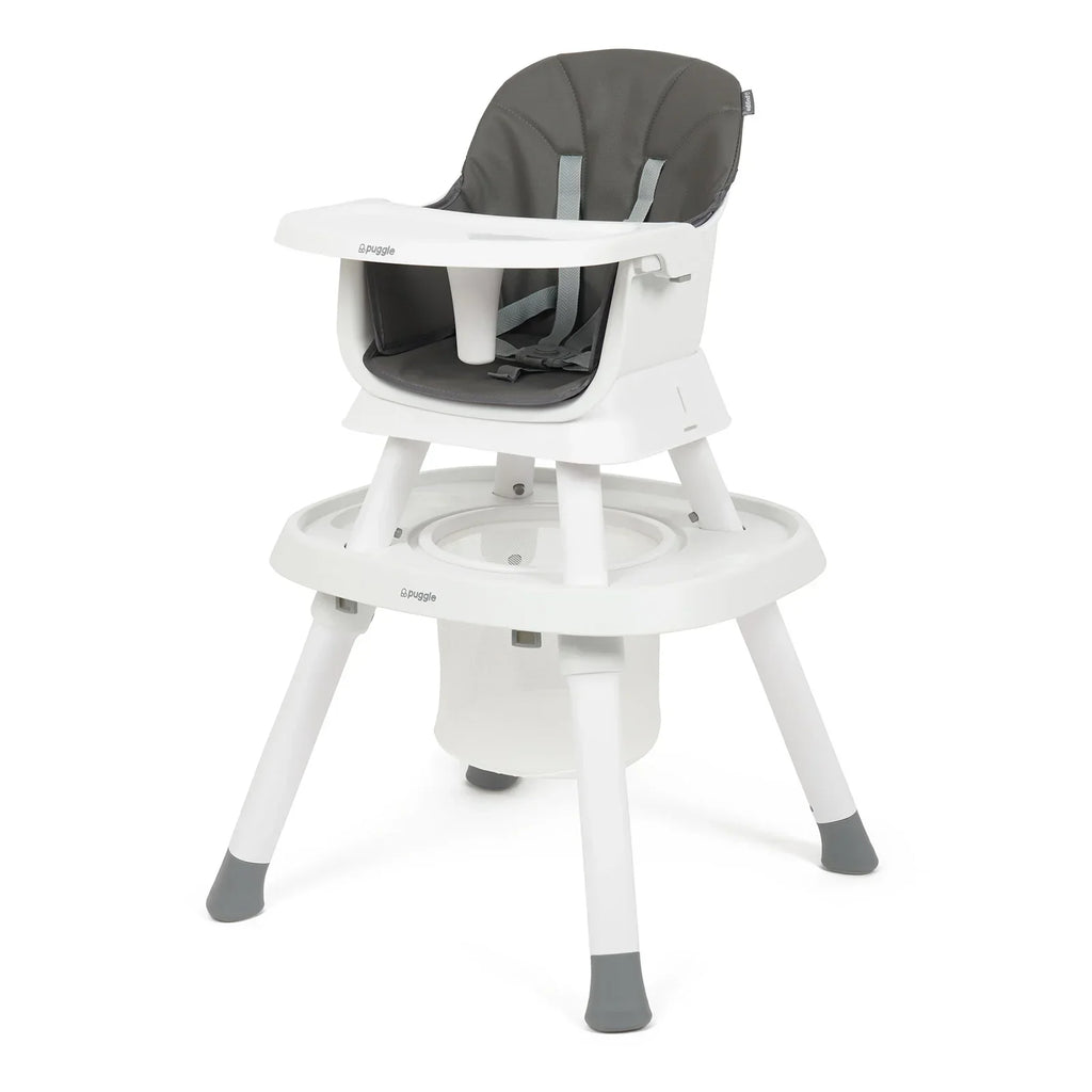 Puggle Snack & Play 7-in-1 Hi-lo Highchair - Flint Grey by Puggle