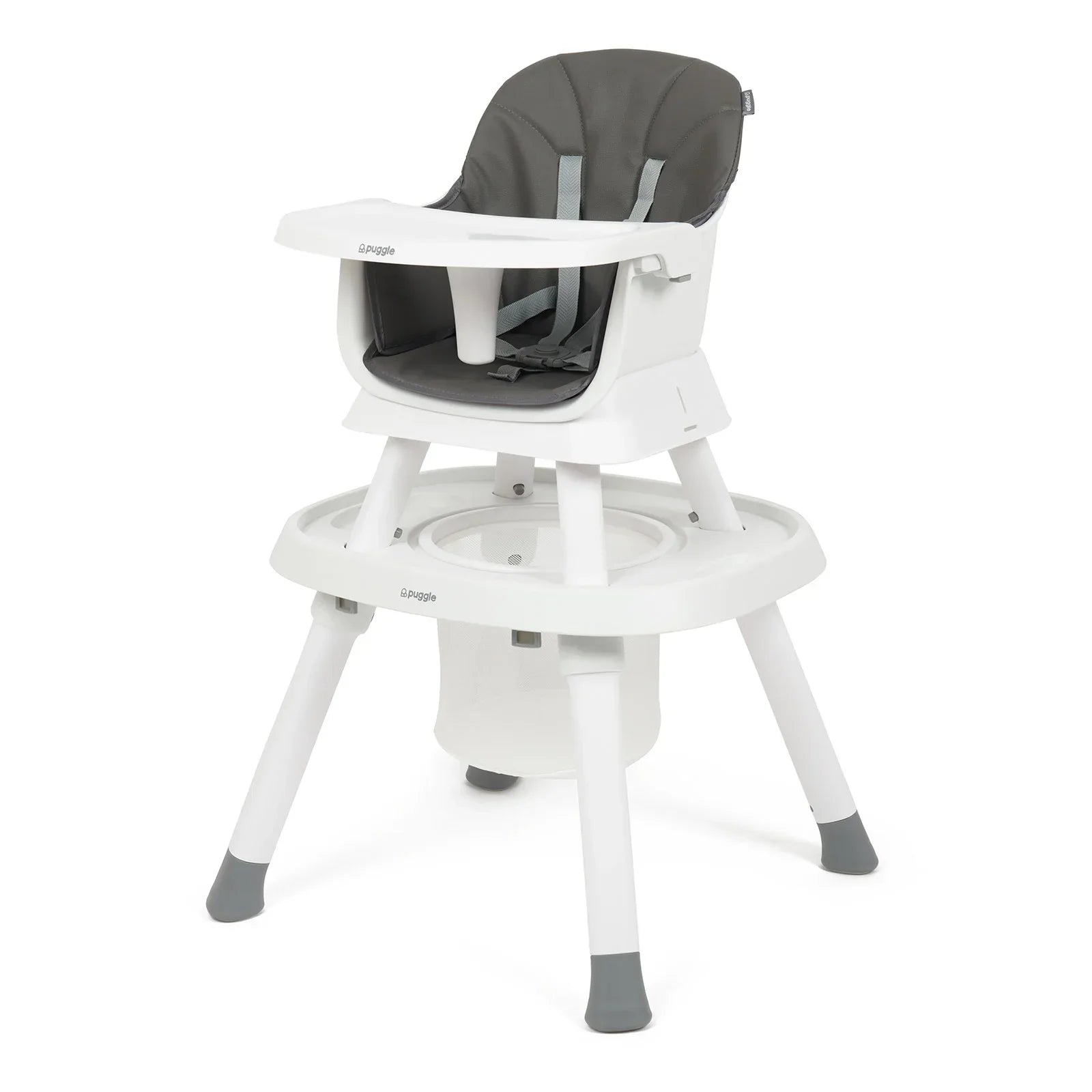 Puggle Snack & Play 7-in-1 Hi-lo Highchair - Flint Grey by Puggle