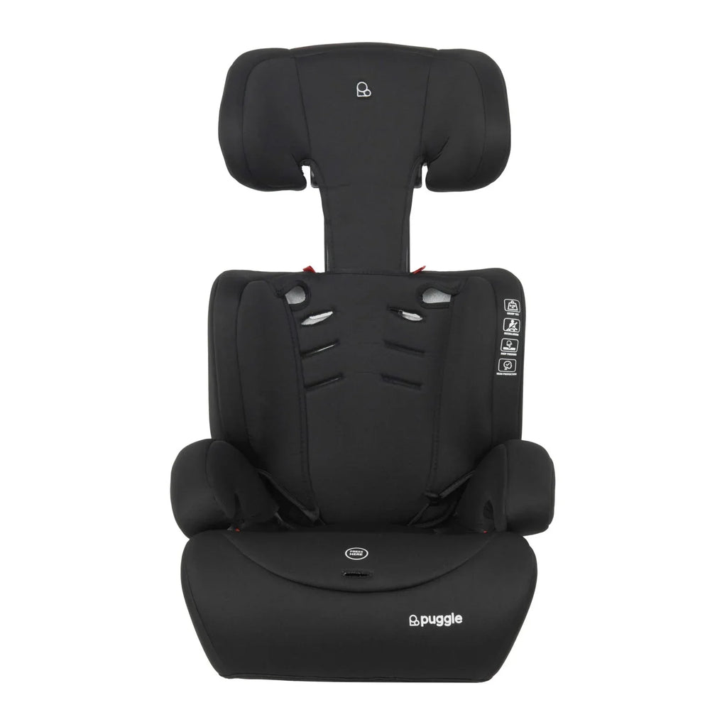 Puggle Maxi Gro Comfort Group 1/2/3 Eco Car Seat Booster Seat - Storm Black (9 Months-12 Years) by Puggle