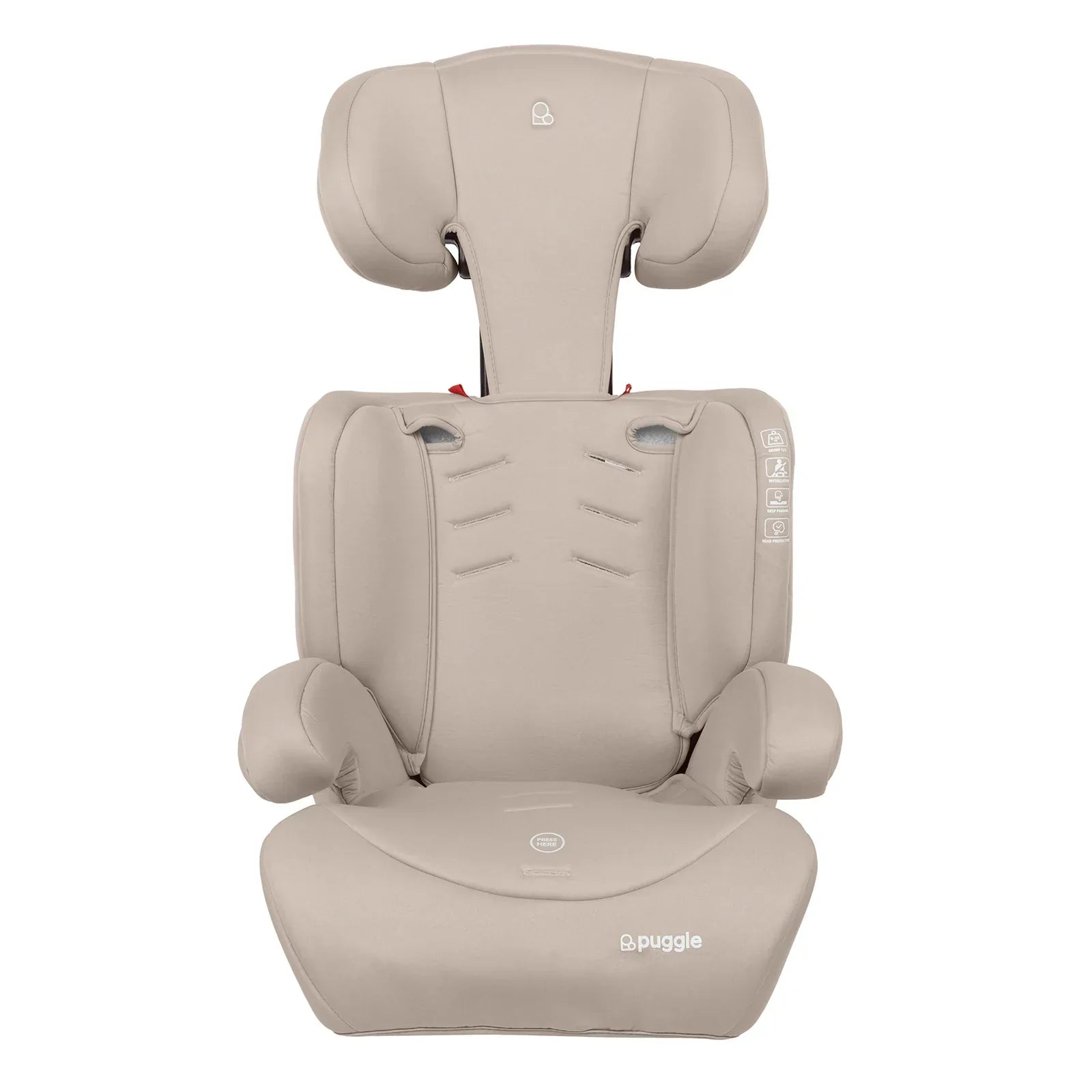 Puggle Maxi Gro Comfort Group 1/2/3 Eco Car Seat Booster Seat - Cashmere (9 Months-12 Years) by Puggle